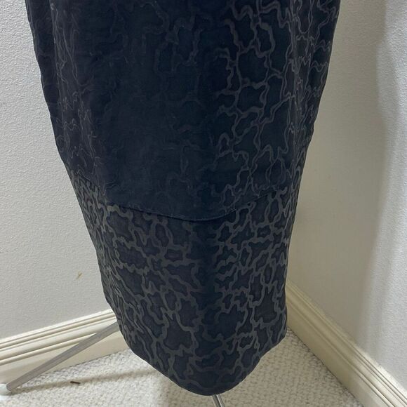 Amen Wardy Black 100% Leather Embossed Skirt Size 10 (46) Made In Italy - Picture 5 of 12